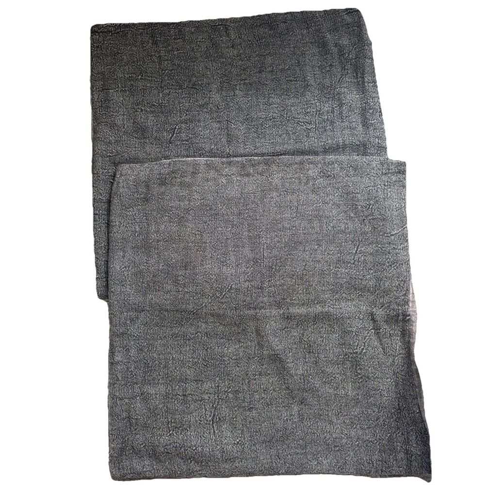 Villa Set Of 2 Linen Charcoal Gray Decorative Pillow Covers 22x22 Double Sided